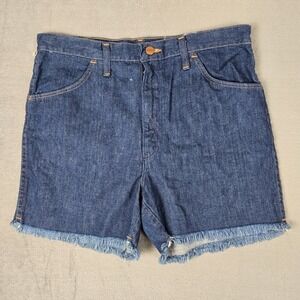Vintage Maverick Shorts Womens 34 Booty Cut Off‎ Short Dark Wash Denim USA NWT